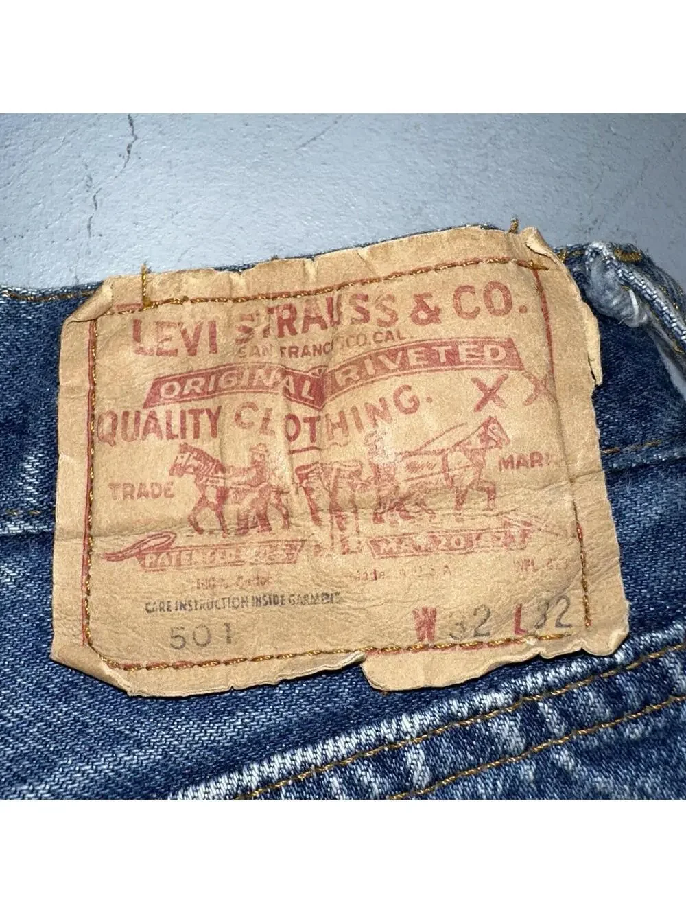 Levis 501 Vintage 80s Redline Selvedge USA XX Jeans Med Wash 32x32 Act 30x29